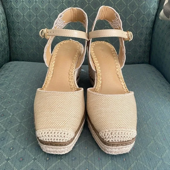 Crown Vintage Beige Narri Wedge Sandal Espadrille - Picture 5 of 16